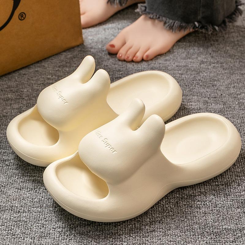 EVA rabbit ear slippers women's summer home indoor bathroom mop home non-slip bath sandals outside wearing beach shoes