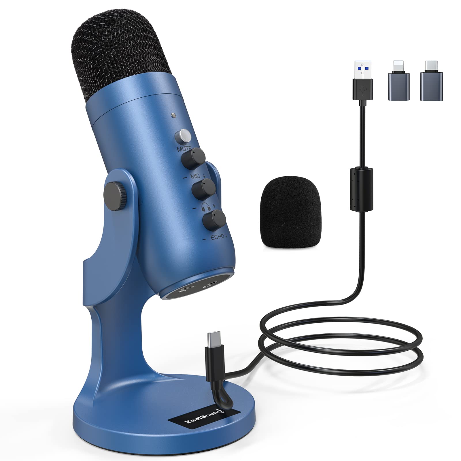 

ZealSound USB Condenser Microphone for Desktop Microphone for Unidirectional Live Game and Sound Pickup Microphone with Echo LINE Live USB Mini