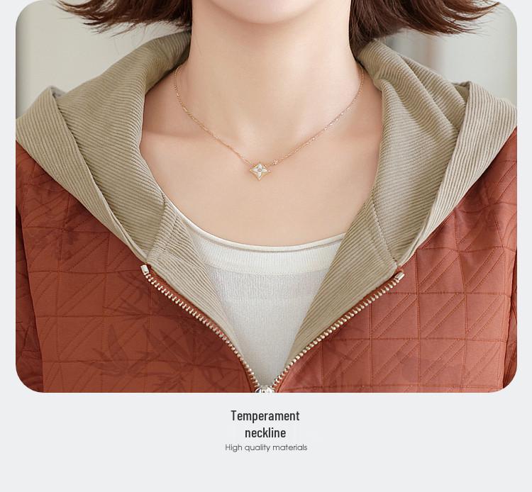 Stylish Spring Hooded Cardigan for Middle-Aged and Elderly Women: Short, Fashionable Outerwear for Spring and Autumn