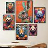 Portrait Floral Animal Portrait Panda Koala Owl Tiger Rabbit Art Posters Canvas Painting Wall Prints Picture for Room Home Decor