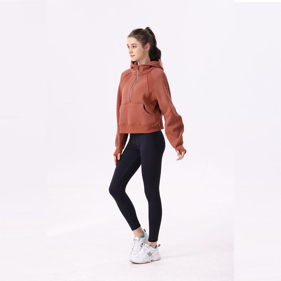 SWIFT SPEED Damen Slim Fit Fleece Yoga & Fitness Half-Zip Hoodie