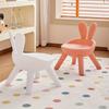 1Pc Cute Rabbit Shape Back Chair, Animal Chair, Plastic Back Chair, Indoor Small Bench, Shoe Changing Stool