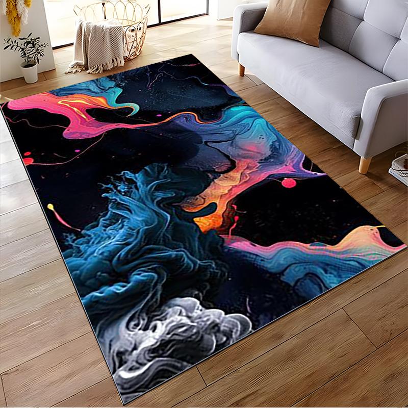 Abstract Colorful Swirl Pattern Area Rug for Living Room Decor Suitable for use as an anti-slip for living room bedroom sofas