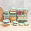 17Pcs/Set Freshness Preservation Box Set Plastic Lunch Box Kitchen Refrigerator Ingredient Packaging Microwave Lunch Box