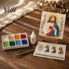 Meaningful Spiritual Art Projects Christian Sea Glass Kit, DIY Religious Mosaic Kit for Adults, Faith Bible Based Creative Hobbies Inspired