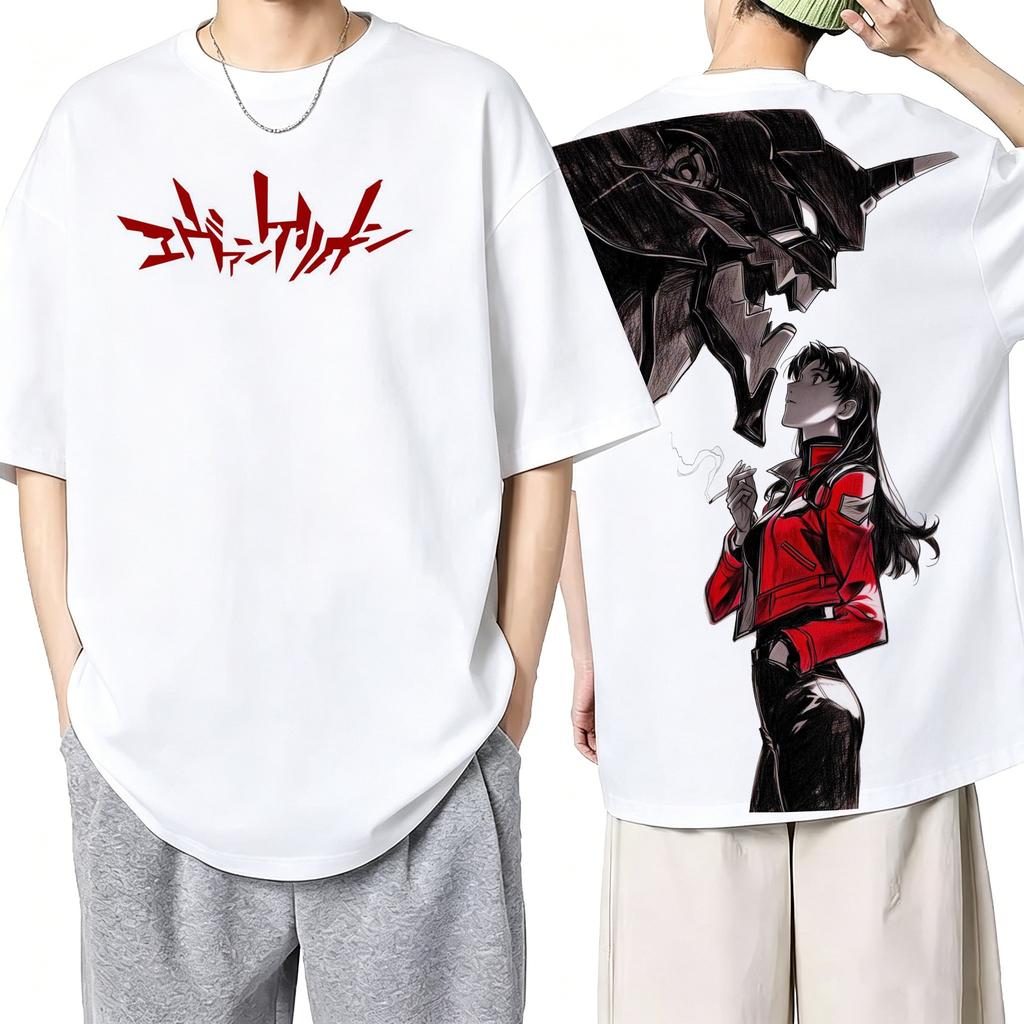 2026 Summer New Arrival Evangelion Pattern Street Style Print ShortSleeve TShirt Y2K Style Suitable for Both Unisex and Unisex
