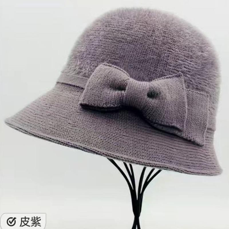 Hat female winter autumn winter new plush warm middle aged fisherman hat fashion versatile mother hat
