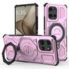 For Motorola Edge 50 5G Magnetic Case Rotating Metal Kickstand PC+TPU Phone Back Cover
