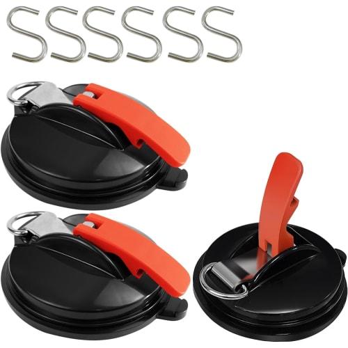 

roseddy Strong Suction Cup Hooks for Car Side Tarps, Camping Tarps, 11.7cm Diameter, 70kg Weight Capacity, Tarp Mounting Hooks, Car Tents, Car Tarps,