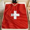 1PC Switzerland National Football Team Patterned Flannel Blanket Suitable For All Seasons for Home Decor Warmth and Comfort Gifts Holiday Present