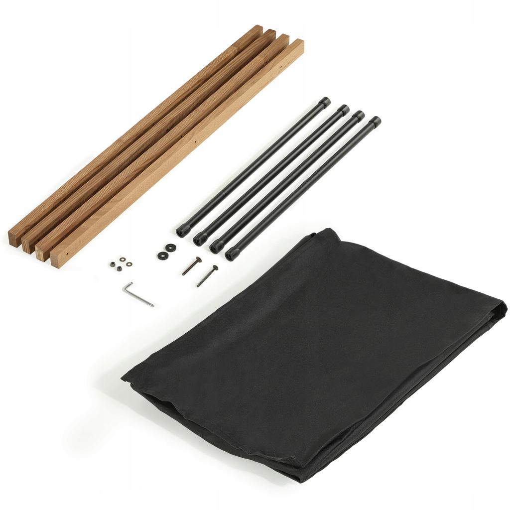 KADAX Cesto para la Ropa Negro de Madera Plegable Contenedor Grande Eco 39L