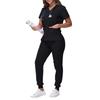 Women's Loose And Comfortable V-neck Short Sleeved Workwear With Tie Up Top And Waist Cinching Beauty Suit Set