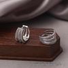 Silver Needle Circle Earrings, Fashionable High-End Copper Ear Hoops, Light Luxury, Versatile Jewelry Accessory.