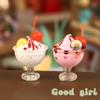 1 Stück Puppenhaus Simulation Kirschcreme Becher Eisbecher Mini Modell Ornament Spielzeug Puppenhaus Miniatur Zubehör Dekoration Spielzeug