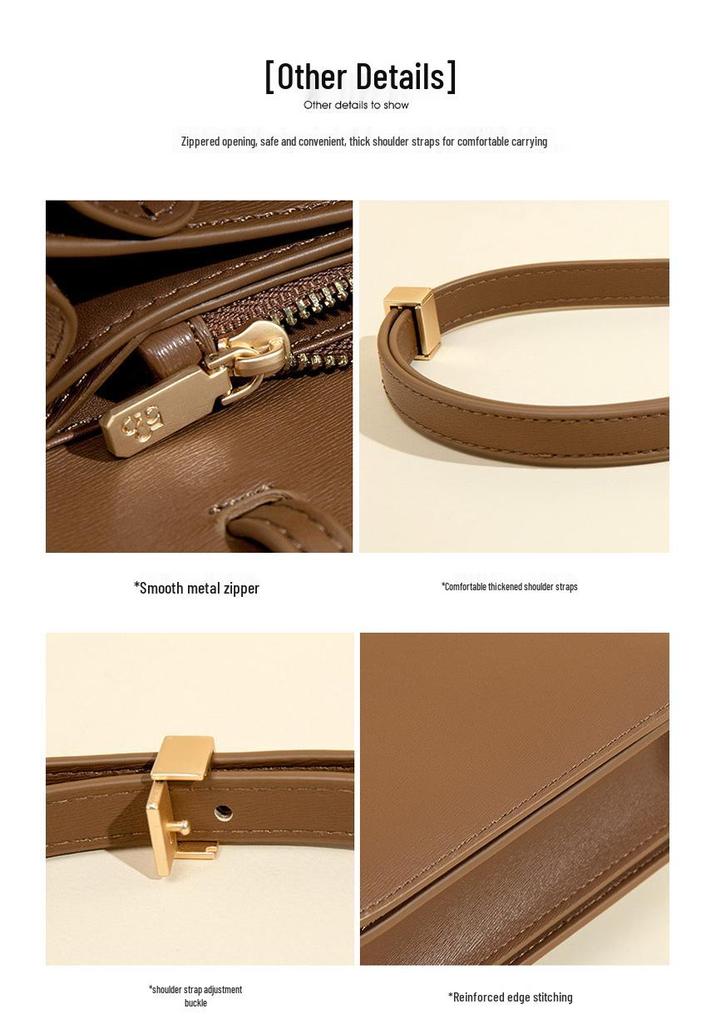2025 Women's Genuine Leather Tofu Crossbody Bag - Fashionable Summer Shoulder Bag