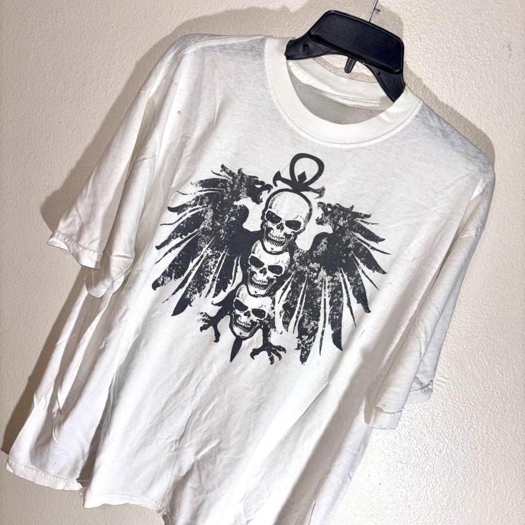 Vintage Y2k Affliction Guitar Wings Grunge Graphic Short Sleeve Print TShirt Unisex Unisex Cotton Harajuku Vintage Streetwear Tops