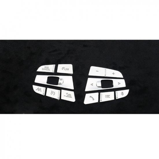 Silver Steering Wheel Button Cover Decor 11PCS For BMW X3 X4 G01 G02 2020-2021