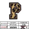 Leopard Print Velvet Cloth Patch with English Letter and Black Sequin Embroidery