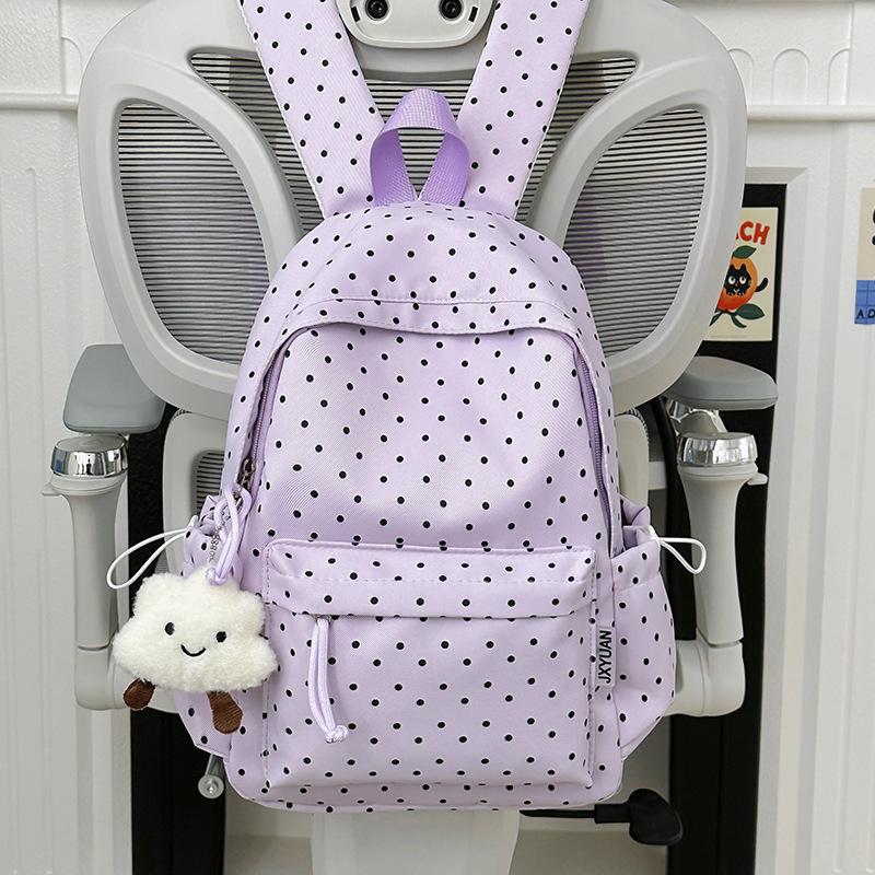 Schoolbag New Cute Polka Dot Student Backpack Research Trip Female Small Backpack Tutoring Bag Male Korean Versatile Shoulder