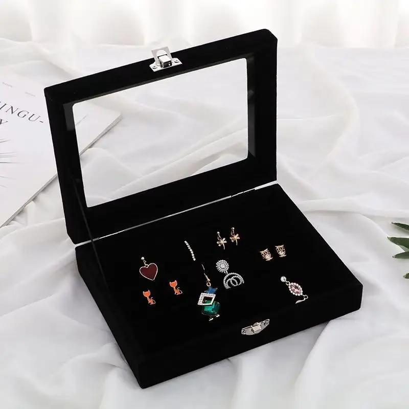 1PC Jewelry Storage Box Wholesale Home Jewelry Display Box with Covered Necklace Ring Jewelry Organizer