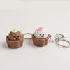 Practical Stress Relief Toy Creative Cake Themed Keyring Pocket Sized Decompression Keychain Bag Accessories