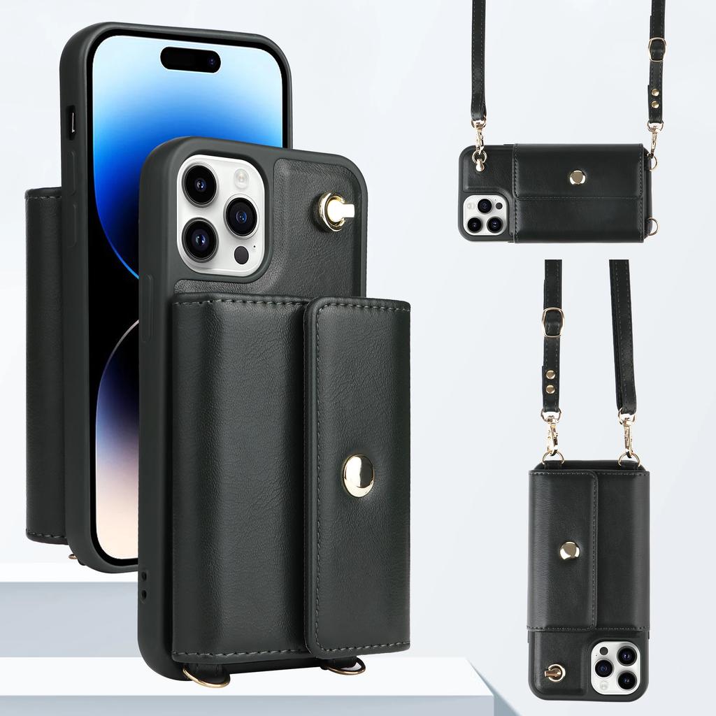 Crossbody Cards Solt Wallet Leather Case for IPhone 14 15 Pro Max 13 12 11 XR XS 7 8 SE 2022 Lanyard Long Strap Holder Bag Cover