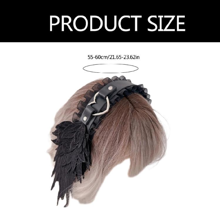  Angel Wing Hairband Cosplay Headband Women Anime Lace Hairhoop Party Supply Role Play Dress Up 2000s Girl Headpiece