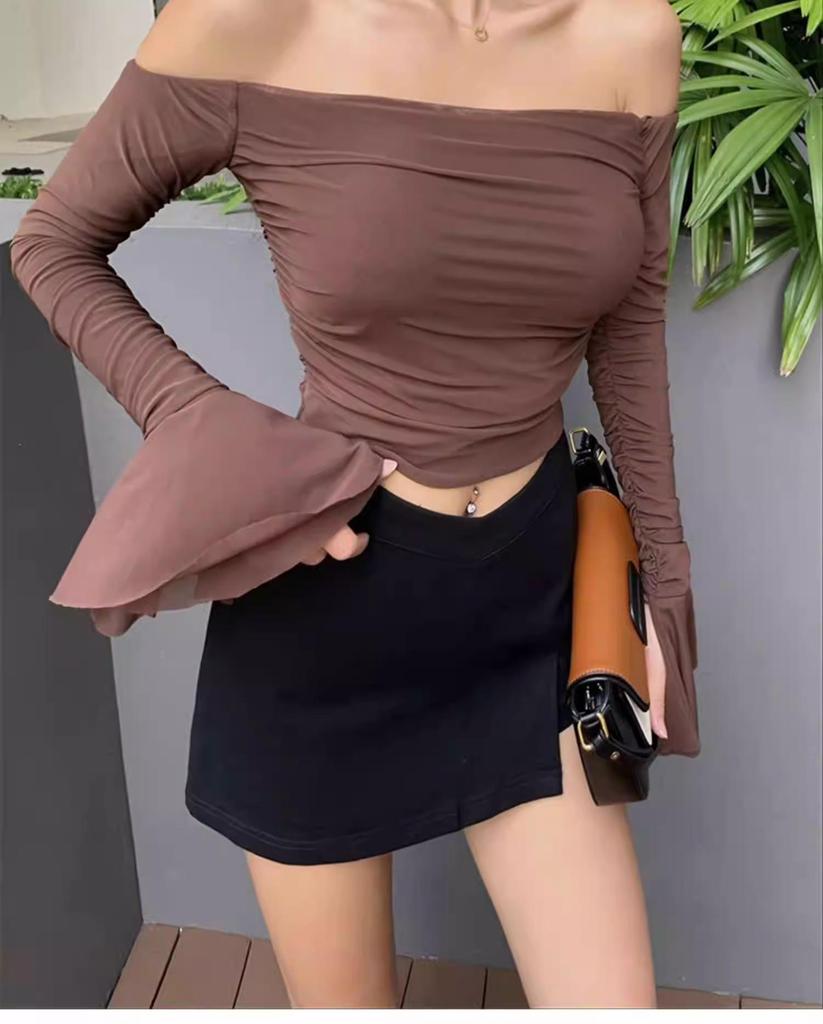 Women's Black Skirt: 2025 Spring/Summer Sexy Slit Suit, Anti-Exposure, Pure Desire Short Hip Skirt