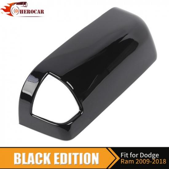 2x Black Top Half Rearview Mirror Cover W/turn Signal For 2010-18 Dodge Ram 1500