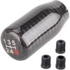 Muge Racing Carbon Fiber Shift Knob for Automatic and Manual Vehicles, Carbon Fiber Gear Shift Knob, 5 Speed Black