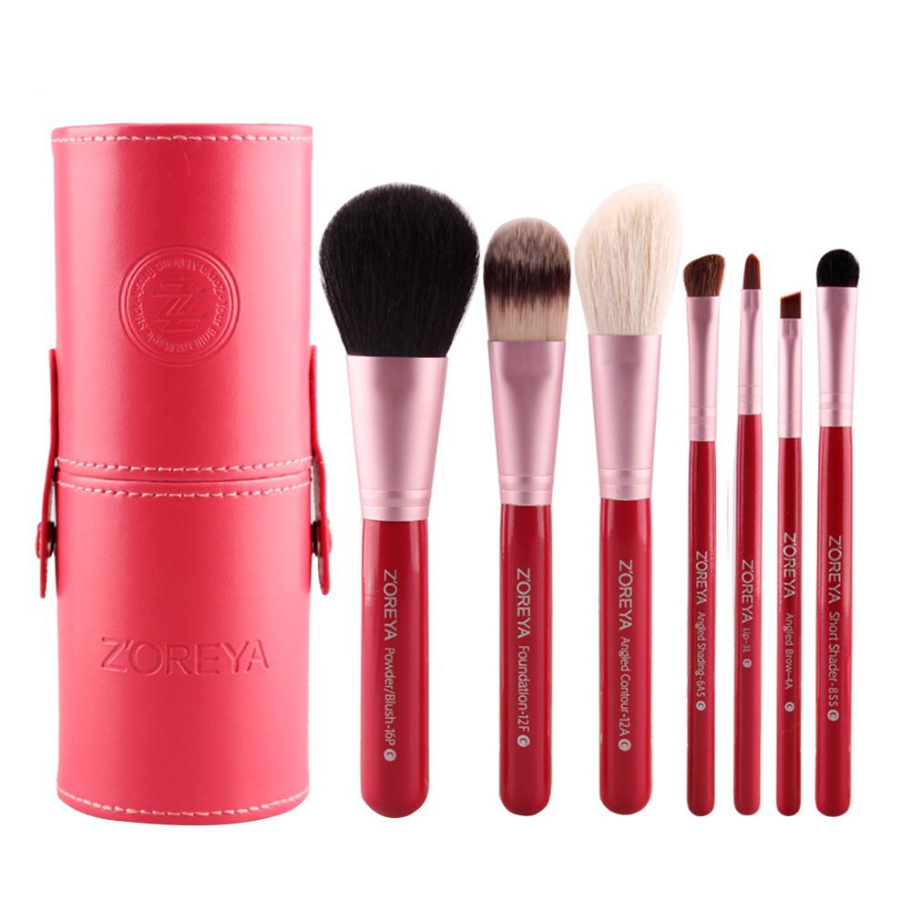 Beauty Tool Set Beginner 7 Animal Hair Eyeshadow Foundation Brush Storage Bucket Makeup Brush Full Set Makeup brush set