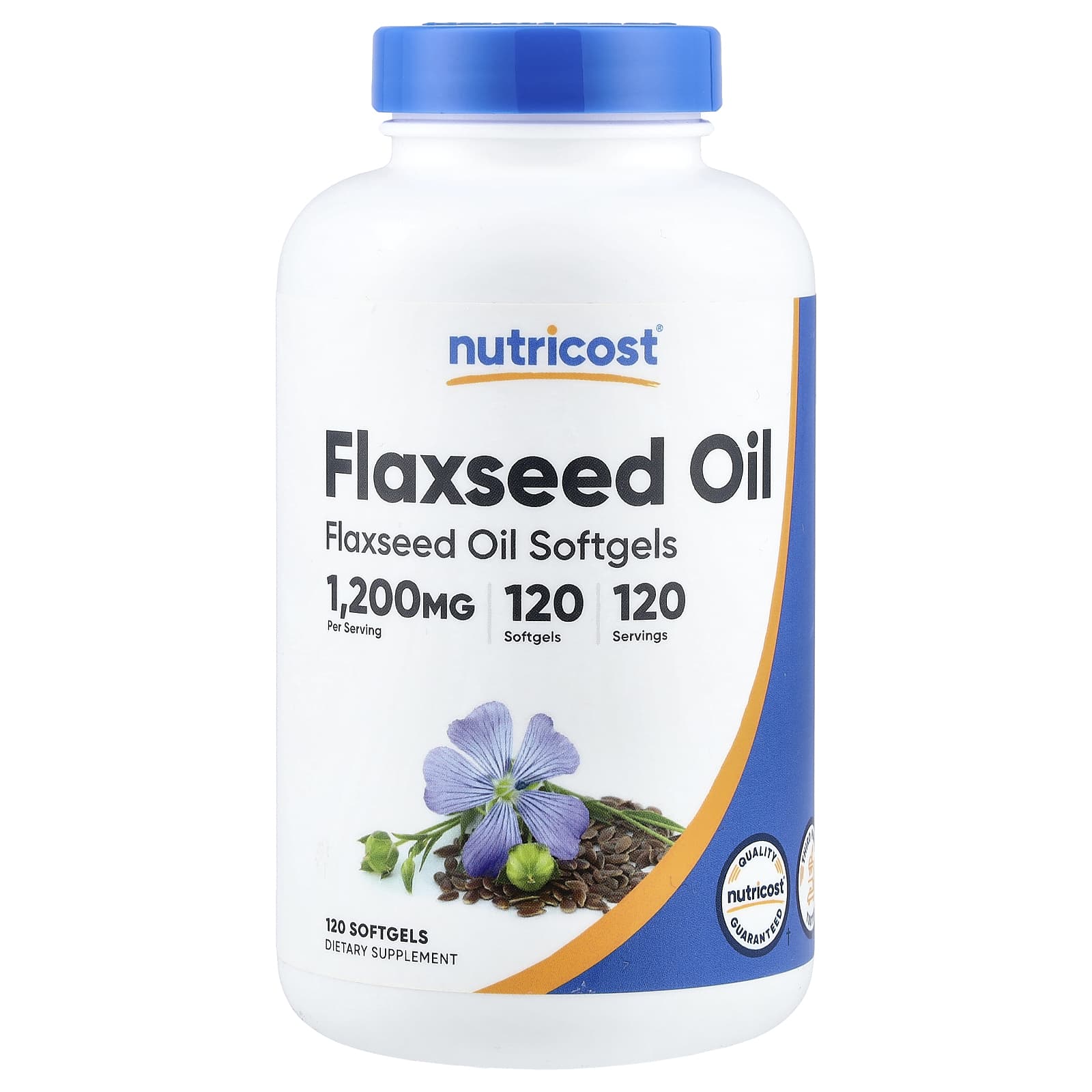 

Nutricost, Flaxseed Oil, 1,200 mg, 120 Softgels
