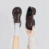 Platform loafers 2025 autumn new versatile retro casual leather shoes British women's height-increasing single shoes versatile foreign style