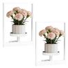 Elegant Wall Mounted Plant Support White Metal Flower Shelf For Inside Outside Home Garden Deck