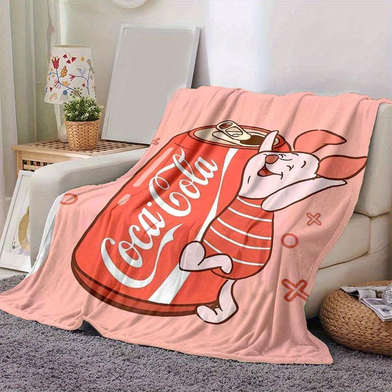 

1pc CocaCola Piglet Blanket Cute Cartoon Character Stuffed Animal, Perfect Gift for Home Decor, Couch Cover, Travel Blanket, Camping, Office Nap 80cmx120cm