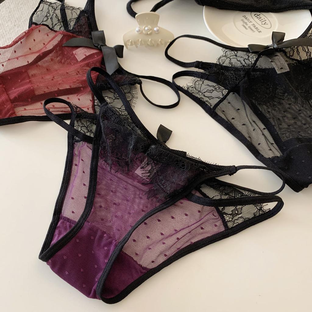 Ladies Summer New Style Pure Desire Sexy Lace Mesh Yarn Breathable Low Waist Triangle Briefs