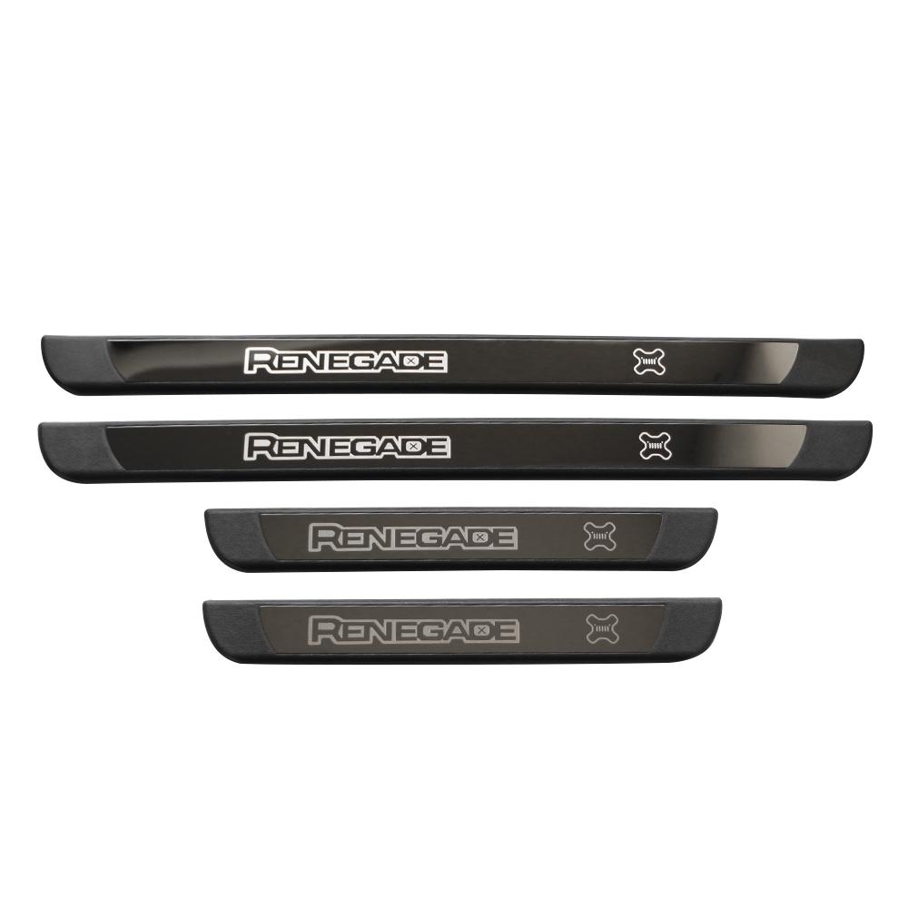 Battitacco In Acciaio Inox Per Jeep Renegade I 2014+ - Set Di 4 Protezioni Soglia Porta