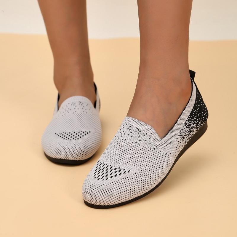 Women's Shoes Summer New Large Size Flat-bottomed Fly-woven Single Shoes Women's One-pedal Casual Shoes