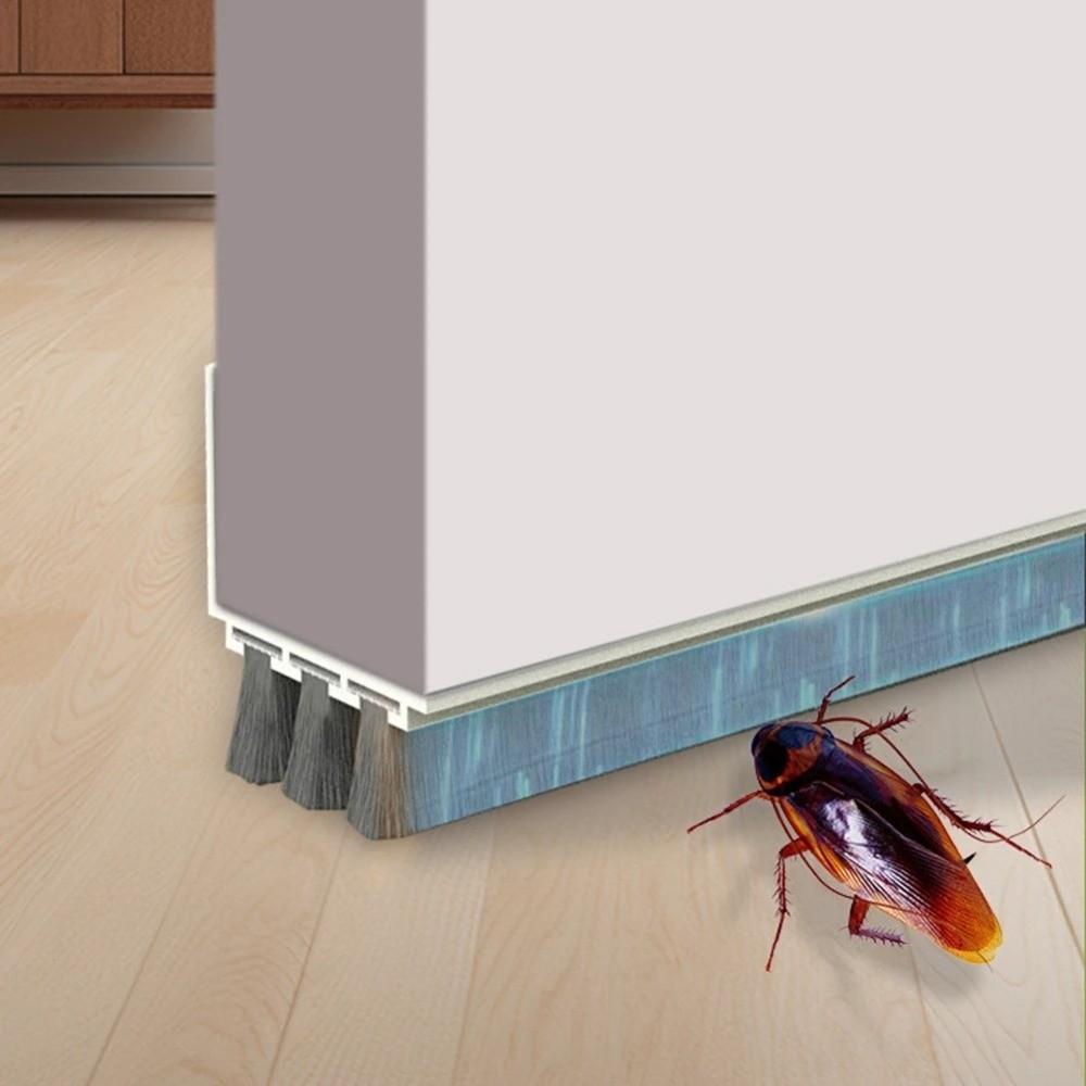 Breeze Blocker 3-Layer Design Door Draft Stopper Insect Proof Dust Proof Door Bottom Seal Brush Seal Door Sweeps Door Bottom