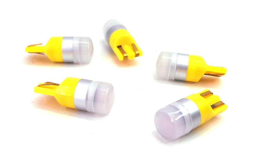 6 Pcs LED Bulb T10, W5W 12V CANBUS 190lm Yellow Off-Road