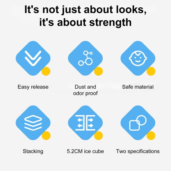 Yousheng Ice Cube Tray Silicone Ice Cube Maker with Lid for Food Juice Drinks BPA Free Easy Release Baby Blocks Freezer Storage Containers