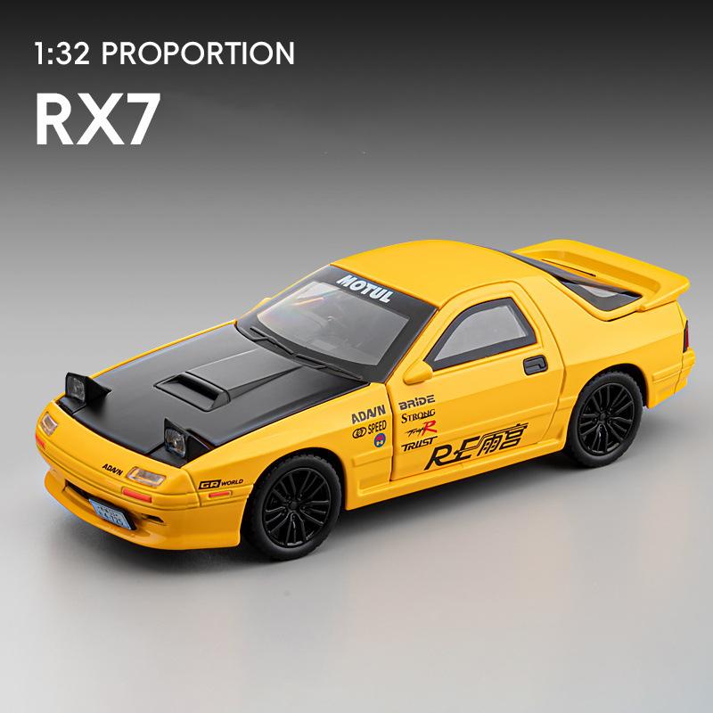 1:32 RX7 Alloy Sports Car Model Diecast Metal Modified Racing Car Vehicles Model Sound and Light Simulation Kids Toys Gift