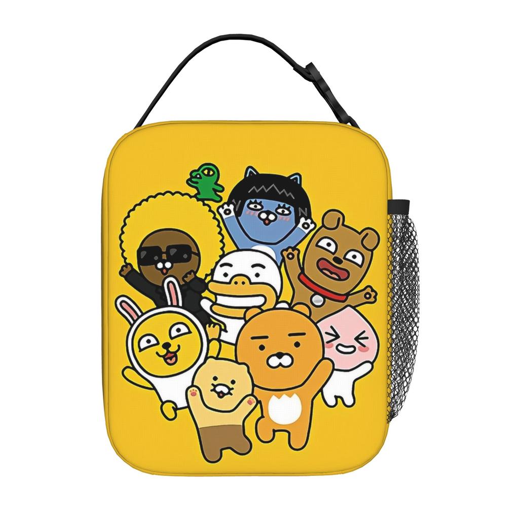K-Kakao F-Friends Hello! Ryan Insulated Lunch Bag Leakproof Meal Container Cooler Bag Tote Lunch Box Picnic Food Handbags