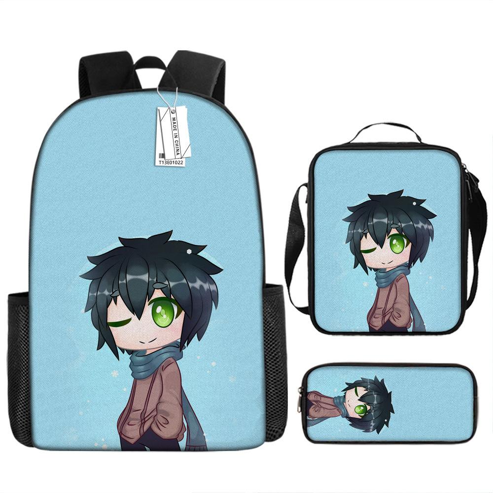 Two-dimensional Children's Schoolbag Animation Boys Backpack Satchel Pencil Case Oxford Cloth