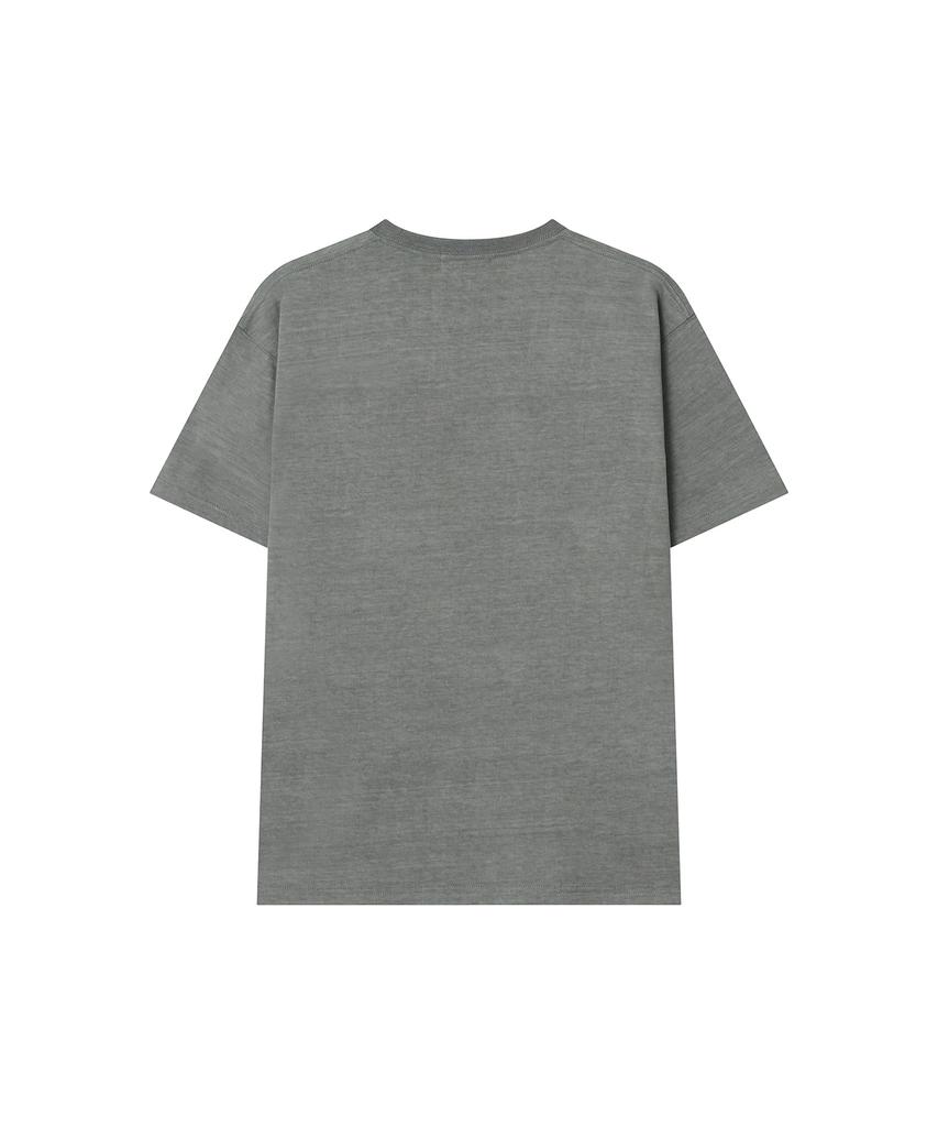 Iuteu Eeut Hooray Embroidered T-Shirt / Gray
