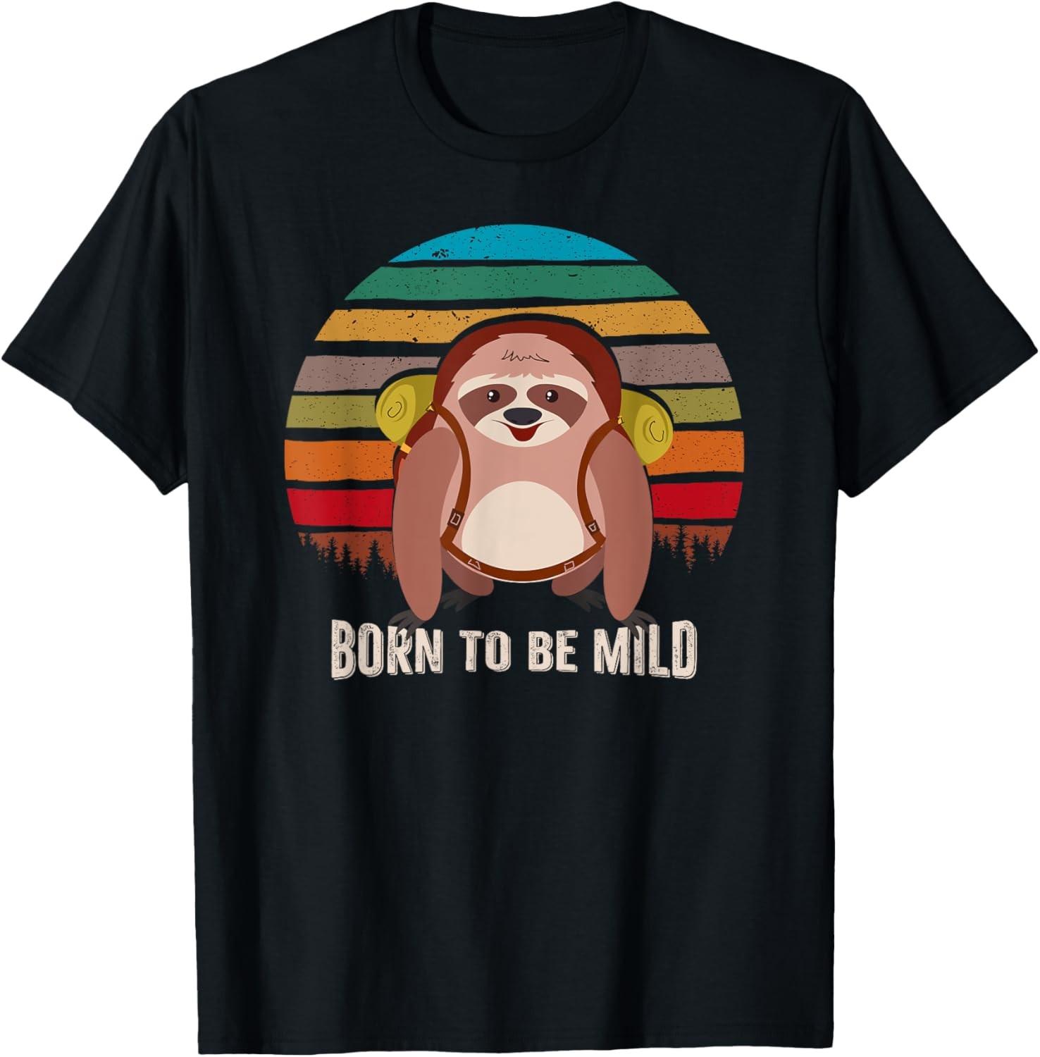 Born to be Mild, Sarcastic Sloth Tee Shirt T-Shirt S разноцветный