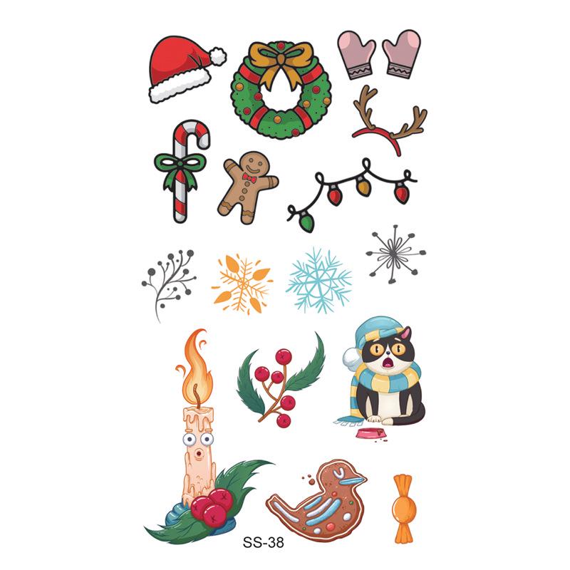 Christmas Fun Face Stickers: Children's Cartoon Tattoo Stickers
