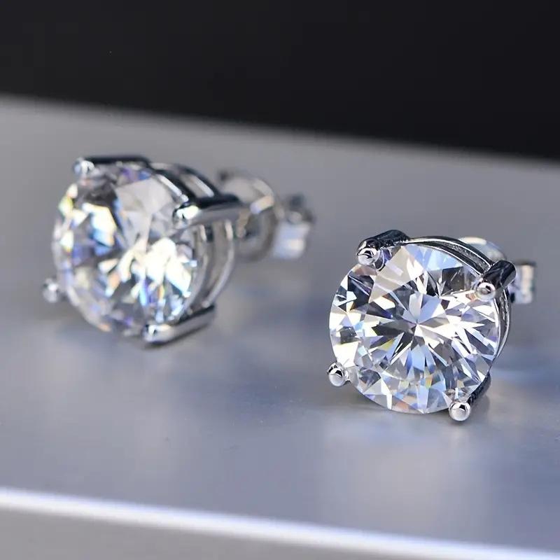 Women Classic Four-claw Zircon Stud Earrings Luxury Fashion Earrings