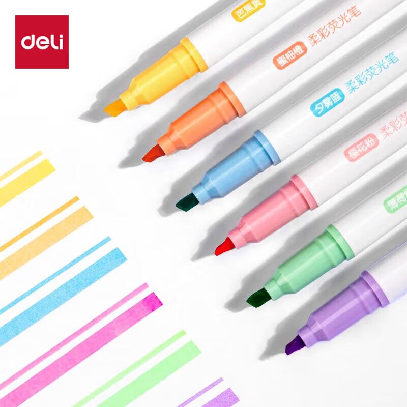 Deli S744 Soft-Tip Highlighter Set