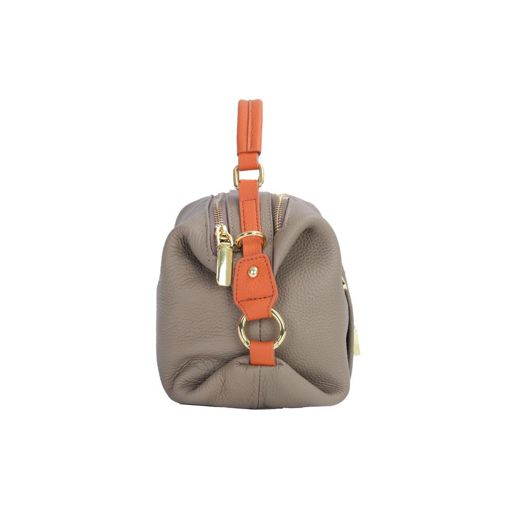 Damen Echtleder Boston Tasche – Stilvolle Farbblock Crossbody Handtasche & Tote